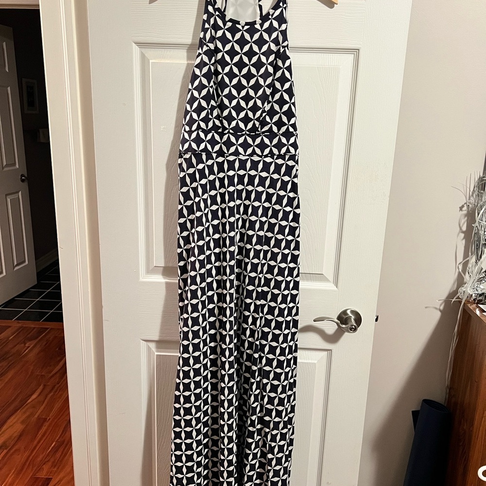 Club Monaco - Maxi Halter Dress - Navy & White